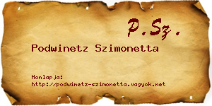 Podwinetz Szimonetta névjegykártya